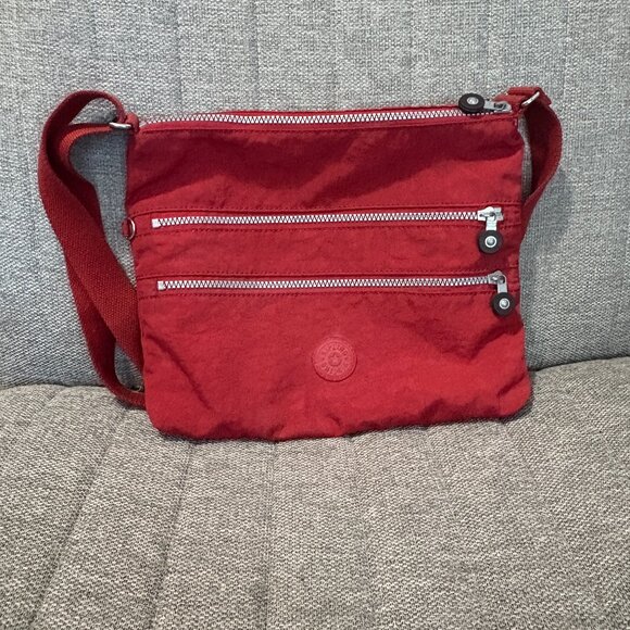 Kipling Red Nylon Crossbody Messenger Bag - Picture 1 of 8